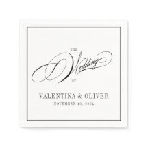 Casamento Elegante de Caligrafia Branca e Preta