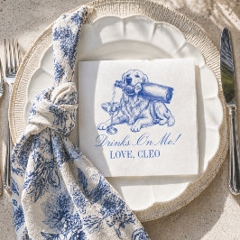 Guardanapo De Papel Casamento Elegante de Chinoiserie com Golden Retri