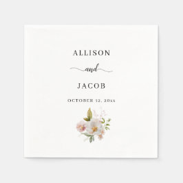 Guardanapo De Papel Casamento Elegante de Flor Selvagem