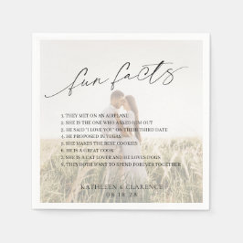 Guardanapo De Papel Casamento Elegante de Foto Branco e Preto Clássico