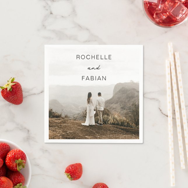 Guardanapo De Papel Casamento Elegante de Foto Simples (Insitu)
