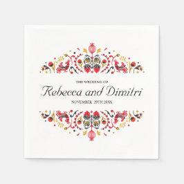 Guardanapo De Papel Casamento Elegante de Khokhloma Folk Russo