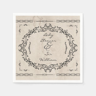 Guardanapo De Papel Casamento Elegante de Manuscrito Medieval