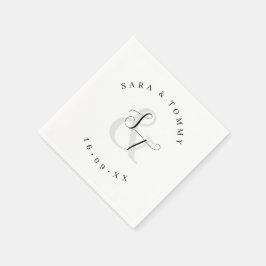 Guardanapo De Papel Casamento Elegante de Nome do Casal Monograma