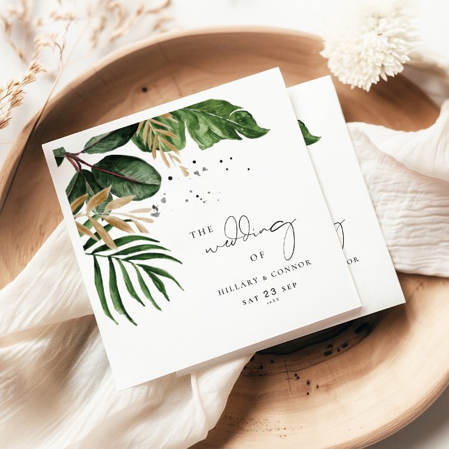 Guardanapo De Papel Casamento elegante de verão da praia tropical (Criador carregado)