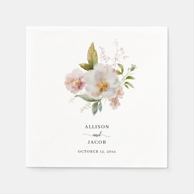 Guardanapo De Papel Casamento Elegante de Wildflower Boho (Frente)