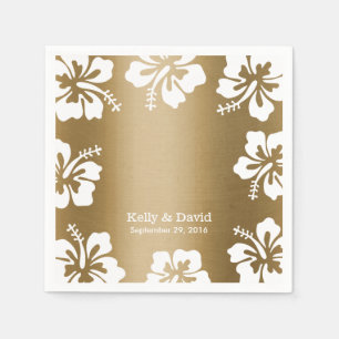 Guardanapo De Papel Casamento elegante do fundo Dourado tropical do