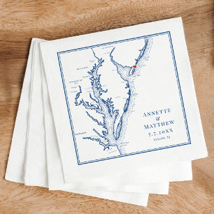 Guardanapo De Papel Casamento Elegante Do Mapa De Nova Jersey