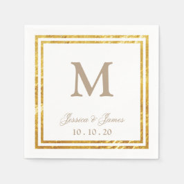 Guardanapo De Papel Casamento Elegante, Dourado Cocktail Moderno