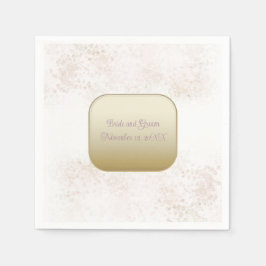 Guardanapo De Papel Casamento Elegante Dourado e Blush Napkin