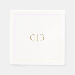 Guardanapo De Papel Casamento Elegante Dourado Tradicional