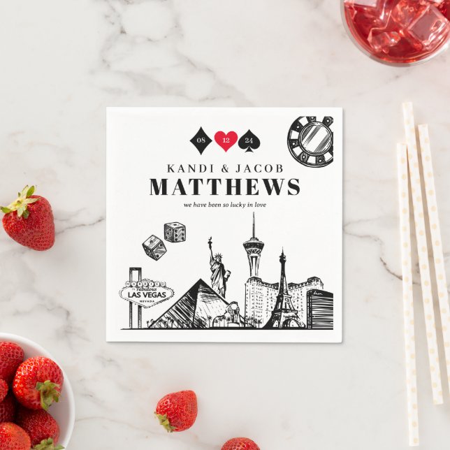 Guardanapo De Papel Casamento elegante e divertido em Las Vegas (Insitu)