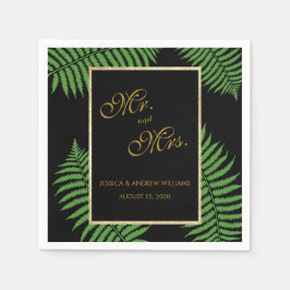 Guardanapo De Papel Casamento Elegante e Sofisticado com Samambaia