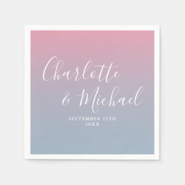 Guardanapo De Papel Casamento Elegante em Pink e Azul Poeira Ombre