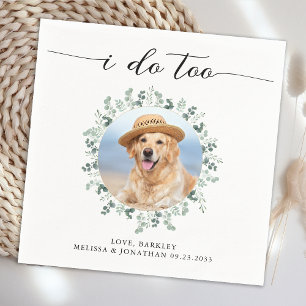 Guardanapo De Papel Casamento Elegante Eu Faço Um Cão De Pet Fotográfi