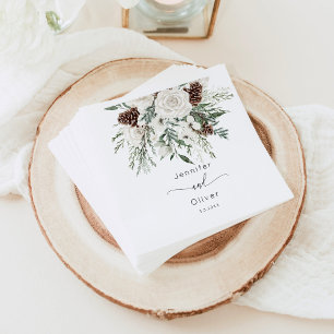 Guardanapo De Papel Casamento elegante Evergreen