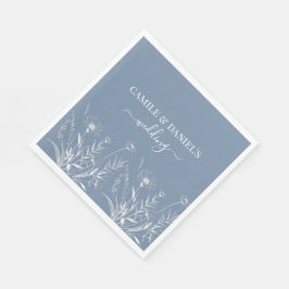 Guardanapo De Papel Casamento Elegante Flor Silvestre Vinca