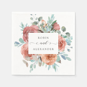 Guardanapo De Papel Casamento Elegante Floral