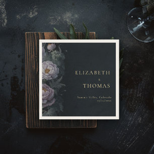 Guardanapo De Papel Casamento Elegante Floral de Moody Vintage Lilac P