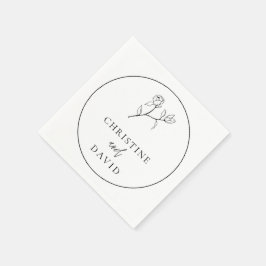 Guardanapo De Papel Casamento Elegante Floral Minimalista