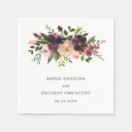 Guardanapo De Papel Casamento Elegante Floral Rustic Burgundy Fall