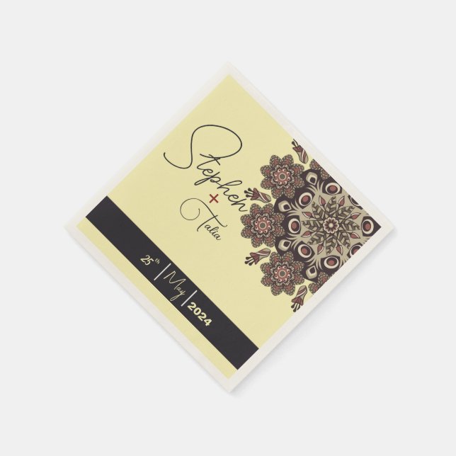 Guardanapo De Papel Casamento Elegante Inspirado em Mandala (Canto)