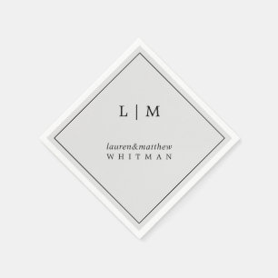 Guardanapo De Papel Casamento Elegante Lauren Silver Monograma