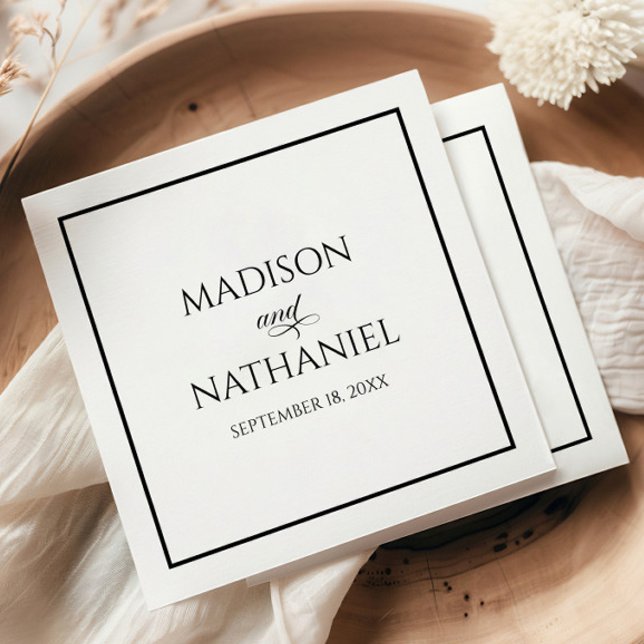 Guardanapo De Papel Casamento Elegante Minimalista Clássico (Criador carregado)