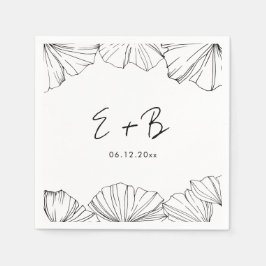 Guardanapo De Papel Casamento Elegante minimalista Ginkgo Biloba