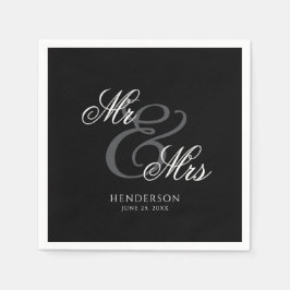 Guardanapo De Papel Casamento Elegante Minimalista Sr. e Sra.