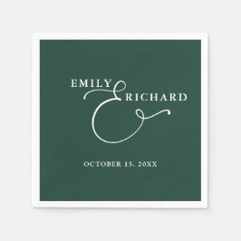 Guardanapo De Papel Casamento Elegante Moderno Emerald Green