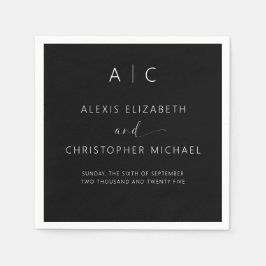 Guardanapo De Papel Casamento Elegante Moderno Minimalista