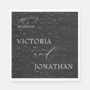 Guardanapo De Papel Casamento Elegante Moderno Negro E Branco