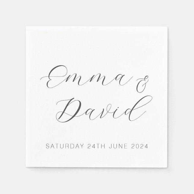 Guardanapo De Papel Casamento Elegante Personalizado (Frente)