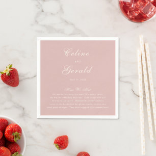 Guardanapo De Papel Casamento Elegante Rosa Clássico