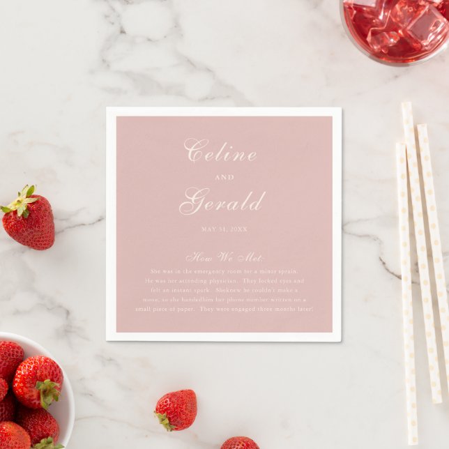 Guardanapo De Papel Casamento Elegante Rosa Clássico (Insitu)