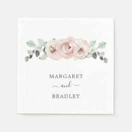 Guardanapo De Papel Casamento Elegante Rosa de Dusta Floral Rosa Simpl