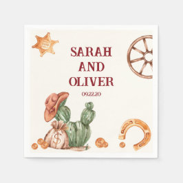 Guardanapo De Papel Casamento elegante rústico ocidental