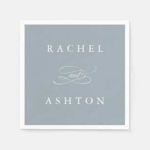 Guardanapo De Papel Casamento Elegante Simples Dusty Blue Napkins