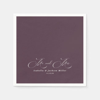 Guardanapo De Papel Casamento Elegante Simples e Negro e Branco