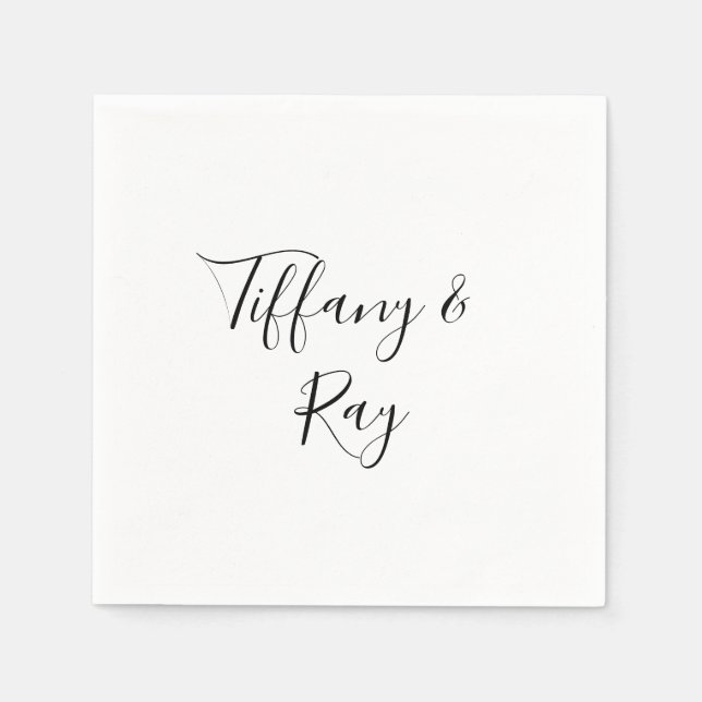 Guardanapo De Papel Casamento Elegante Simples Napkins (Frente)