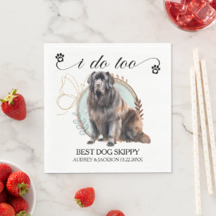 Guardanapo De Papel Casamento Em Terra Nova Em Nápoles Com Foto De Cãe