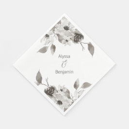 Guardanapo De Papel Casamento em tons de Sepia personalizado Napkin
