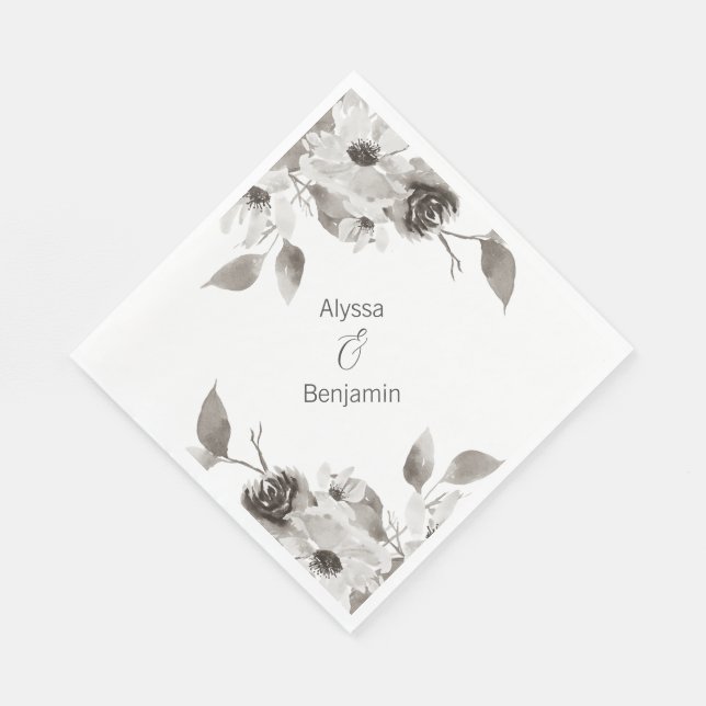 Guardanapo De Papel Casamento em tons de Sepia personalizado Napkin (Quina)