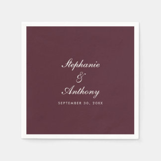 Guardanapo De Papel Casamento em Vila Toscana com Letra Burgundy