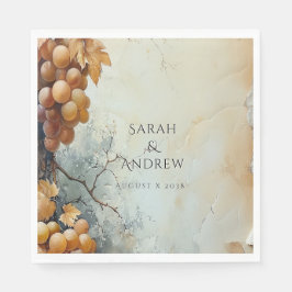 Guardanapo De Papel Casamento em Vinícola com Aquarela Elegante  
