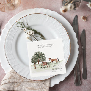 Guardanapo De Papel Casamento Equestre Elegante Watercolor
