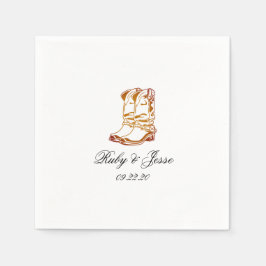 Guardanapo De Papel Casamento Especial Marrom Escuro Ocidental