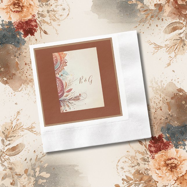 Guardanapo De Papel casamento étnico bege (Criador carregado)