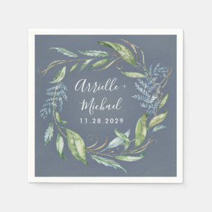 Guardanapo De Papel Casamento Eucalyptus Greenery Wreath Azul